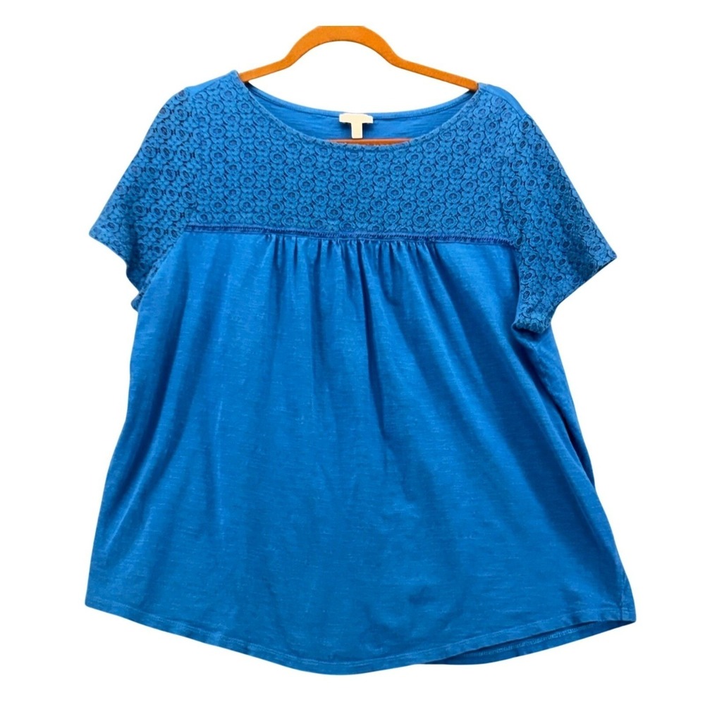 Talbots Lace Top‎ Blue 1X